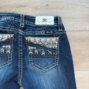 Y2K Miss Me Women's Blue Jean Capris